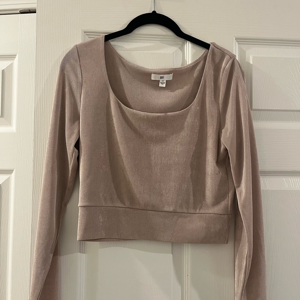 BP Cream Long Sleeve Crop Top
